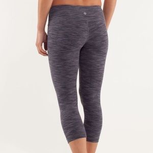 Lululemon Space Dye Wunder Under Crop Yoga Pant Capri Black Size 8